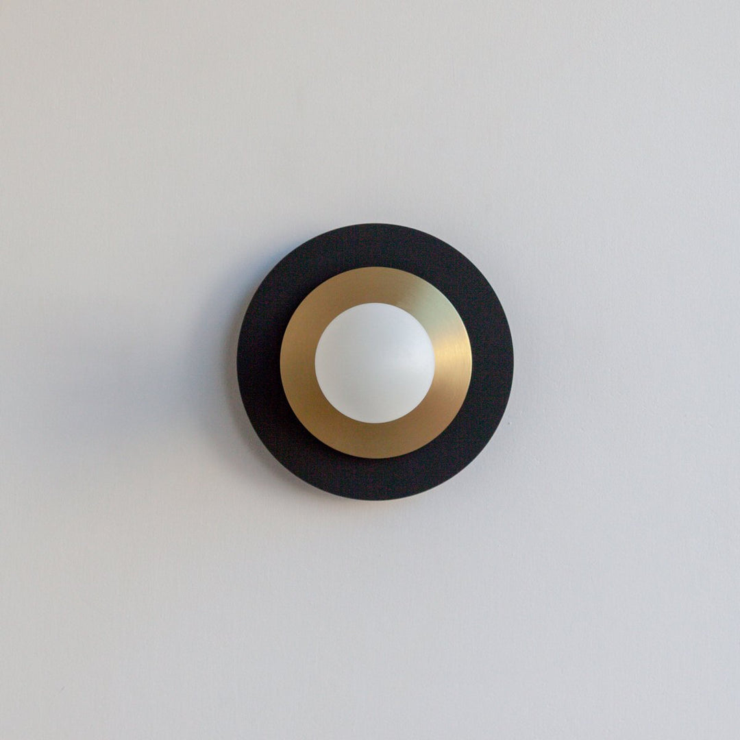 "Aureole" Wall Light - Black with Brass