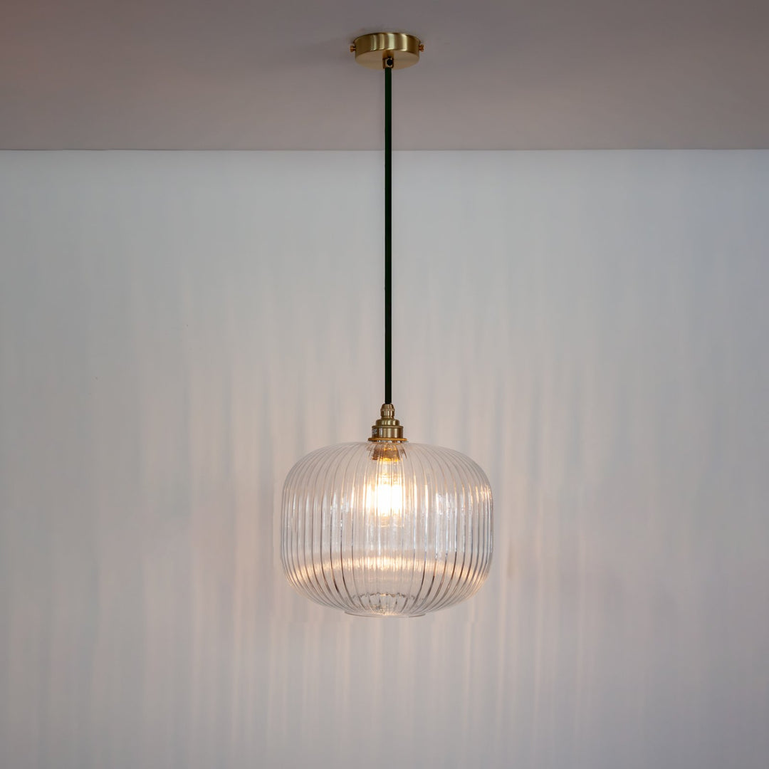 Reeded Glass Pendant Light