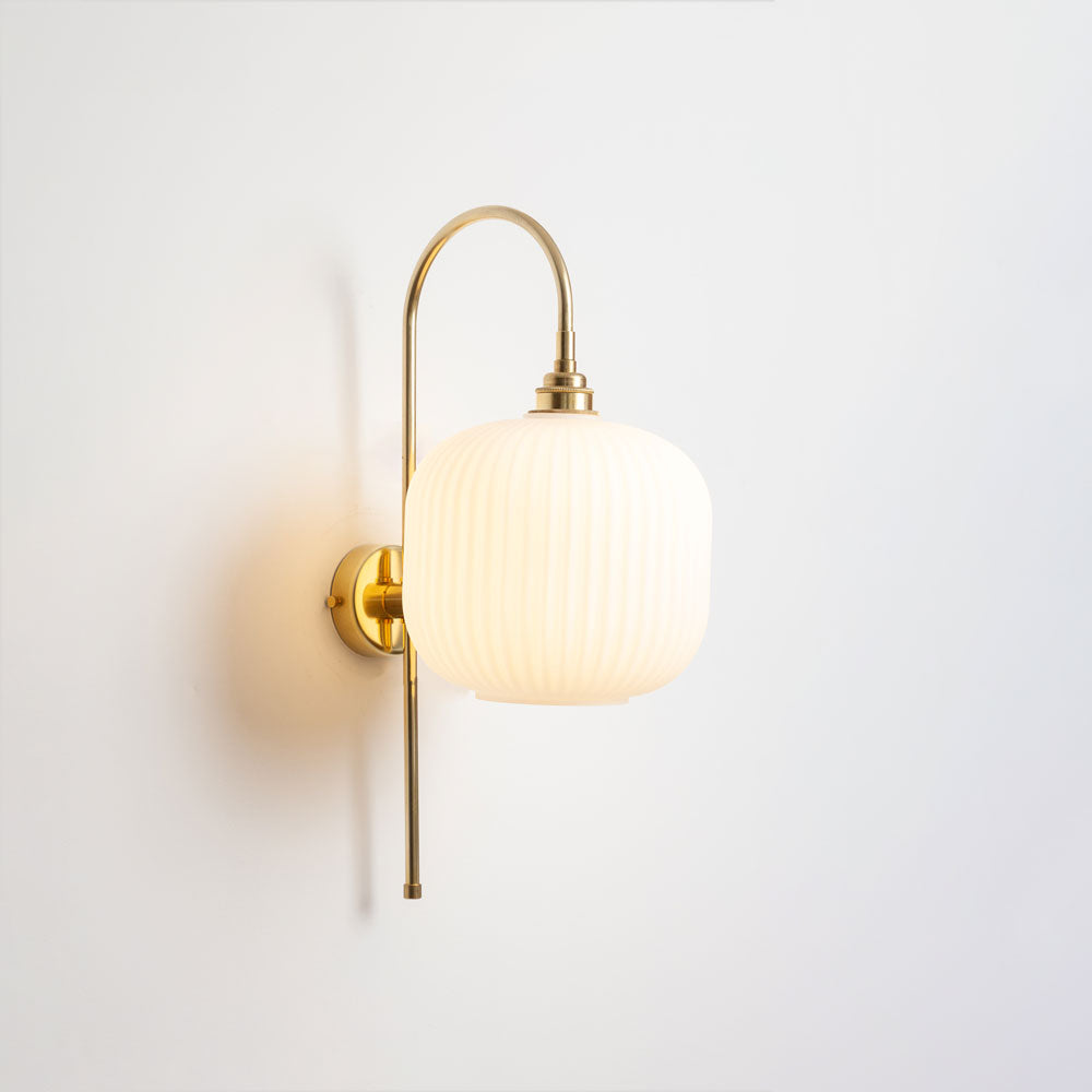 Arch Stemmed Wall Light - Opal Reeded Glass