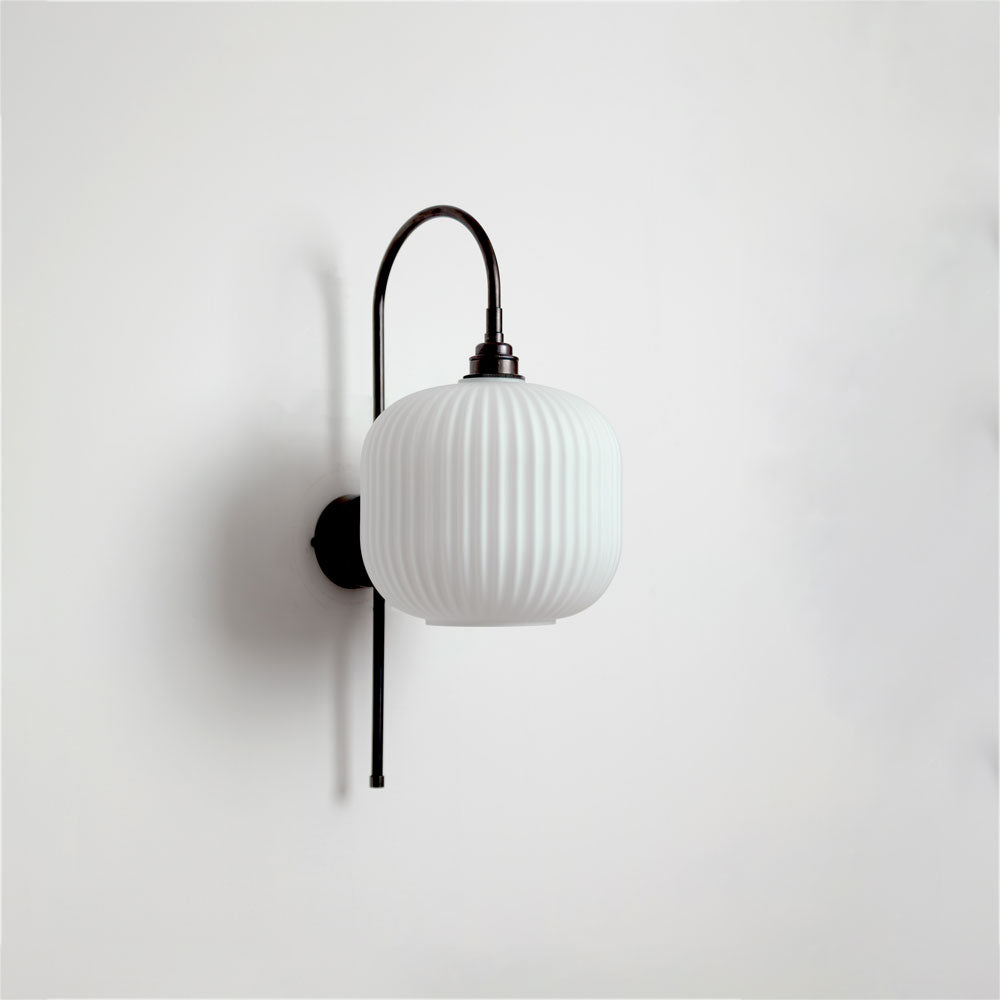 Arch Stemmed Wall Light - Opal Reeded Glass