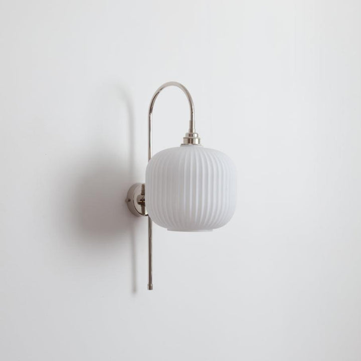 Arch Stemmed Wall Light - Opal Reeded Glass