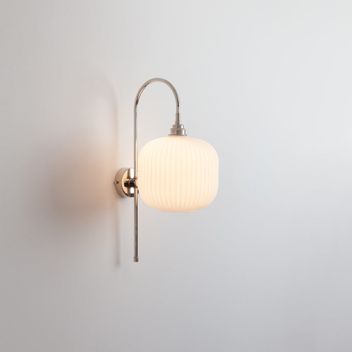 Arch Stemmed Wall Light - Opal Reeded Glass