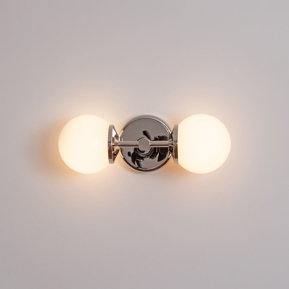 Small Opal Glass Double Arm Wall Light