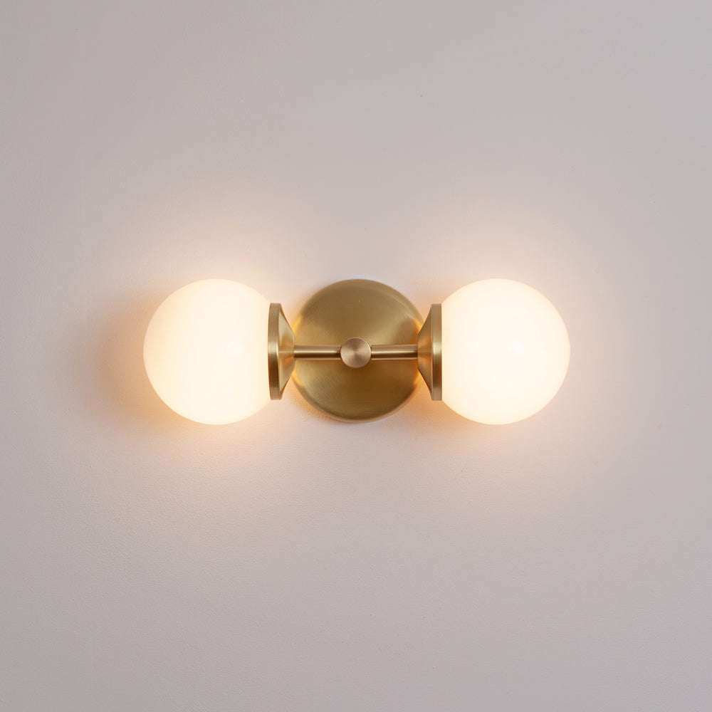 Small Opal Glass Double Arm Wall Light