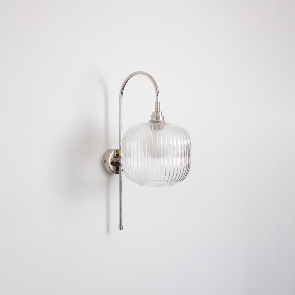 Arch Stemmed Wall light - Clear Reeded Glass