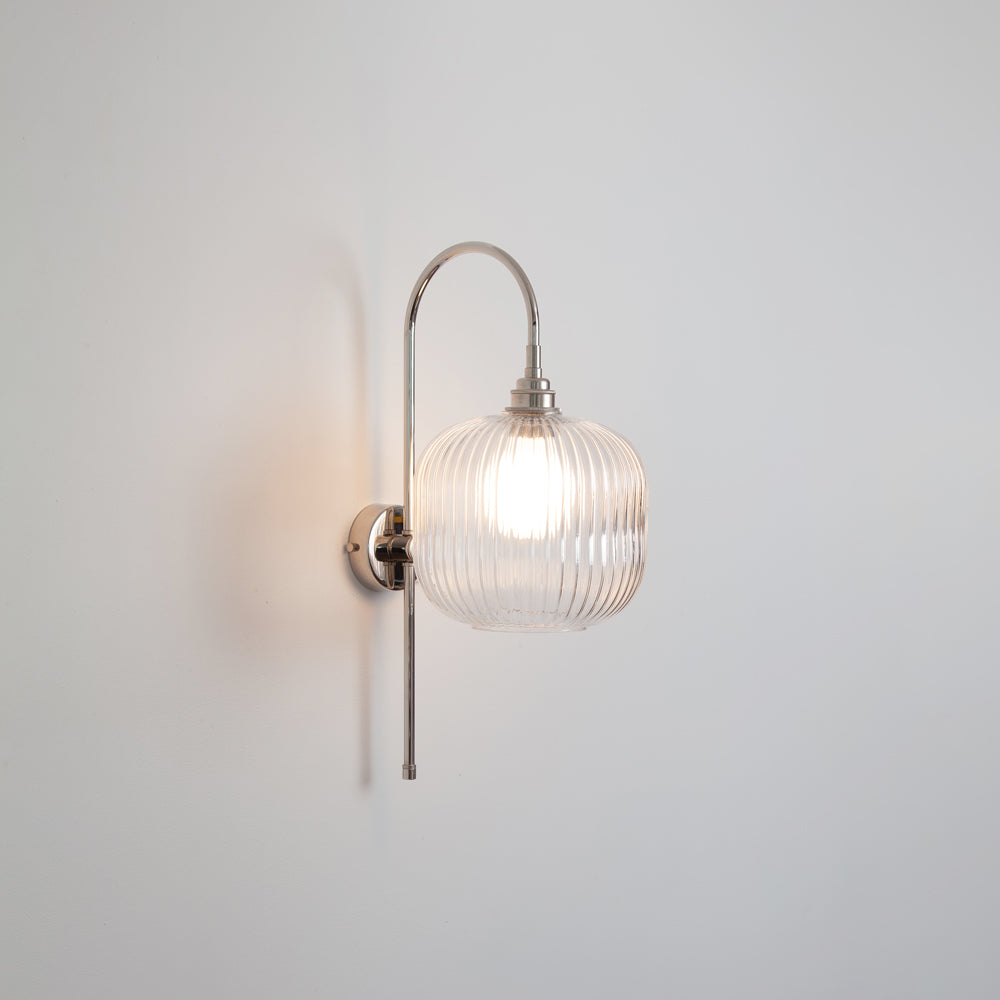 Arch Stemmed Wall light - Clear Reeded Glass