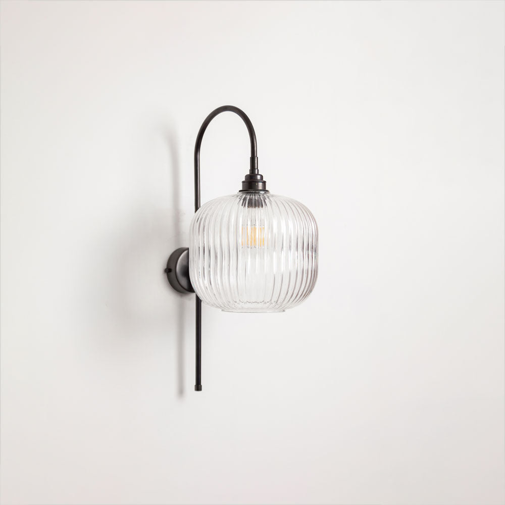 Arch Stemmed Wall light - Clear Reeded Glass