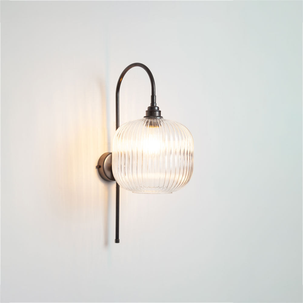 Arch Stemmed Wall light - Clear Reeded Glass