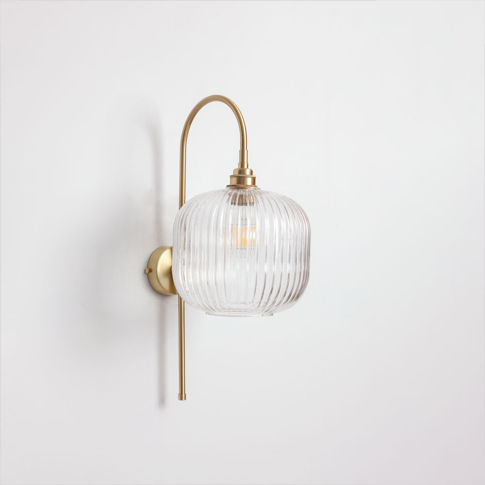 Arch Stemmed Wall light - Clear Reeded Glass