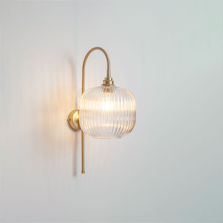 Arch Stemmed Wall light - Clear Reeded Glass