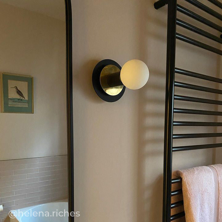 "Aureole" Wall Light - Black with Brass