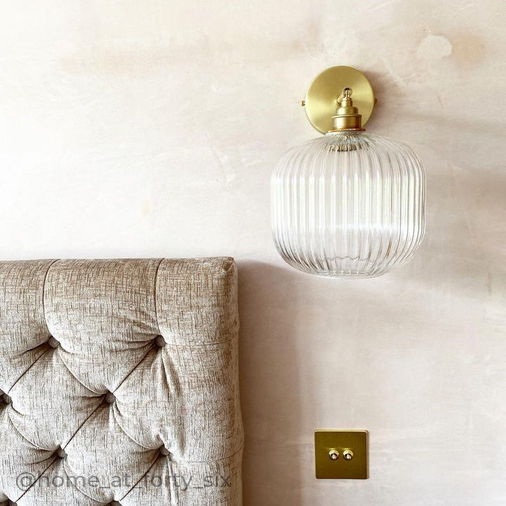 Clear Reeded Glass Wall Light